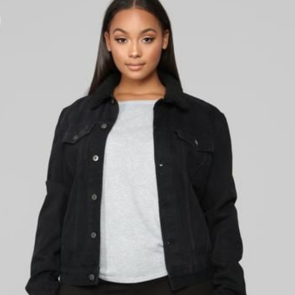 New Fashion Nova sherpa Jean jacket 2x